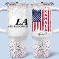 ,La Comma La And The Coach Tumbler Vote For Harris Walz 2024 Political Tumbler Gifts