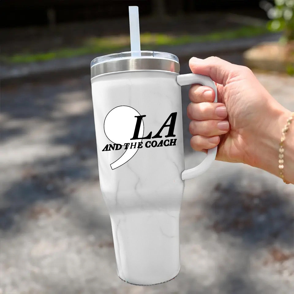 ,La Comma La And The Coach Tumbler Vote For Harris Walz Supporters Tumbler Patriotic Gifts