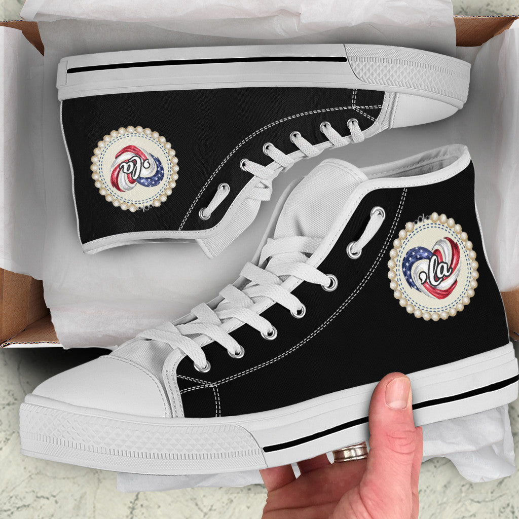 ,La Comma La For Kamala Harris High Top Shoes Harris For President Election Shoes Men Women