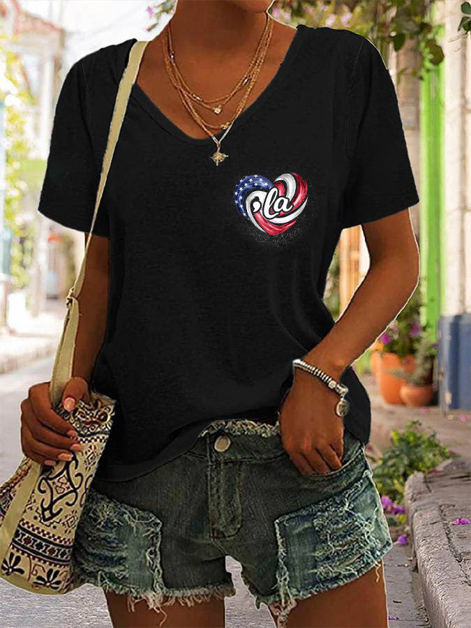 ,La Comma La For Kamala Harris V-neck T-Shirt Harris For President 2024 Supporters Women Gifts