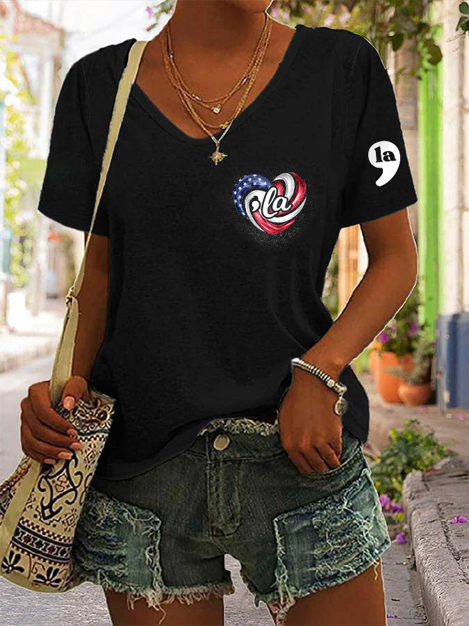 ,La Comma La For Kamala Harris V-neck T-Shirt Harris For President Election Women Gifts